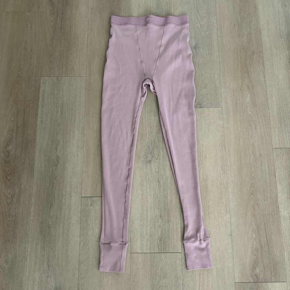 SKIMS Womens Leggings Medium Lavender Ribbed Cotton Lightweight Comfy Cozy